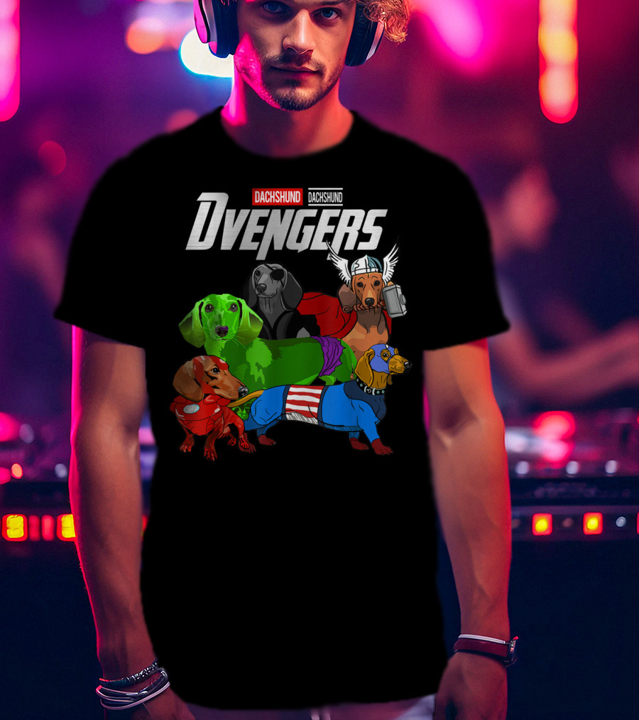 Dvengers Dachshund Funny Dog Superhero T-Shirt