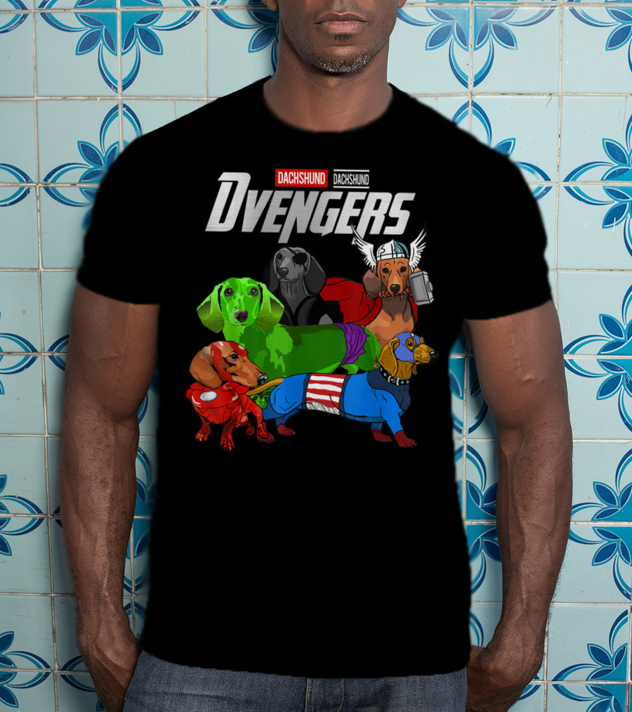 Dvengers Dachshund Funny Dog Superhero T-Shirt