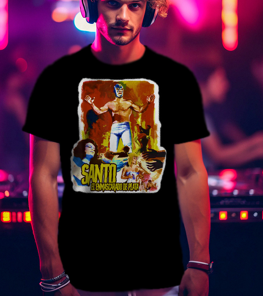 Santo El Enmascarado De Plata Classic Luchador Adventure T-Shirt
