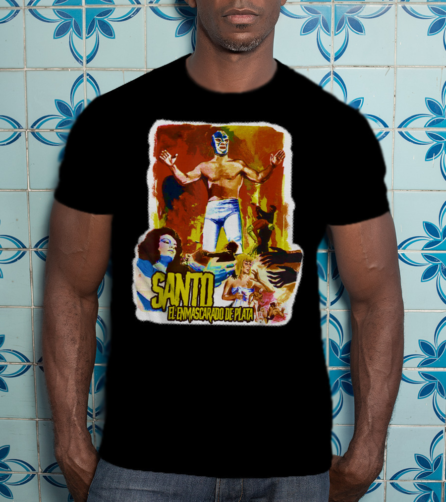 Santo El Enmascarado De Plata Classic Luchador Adventure T-Shirt