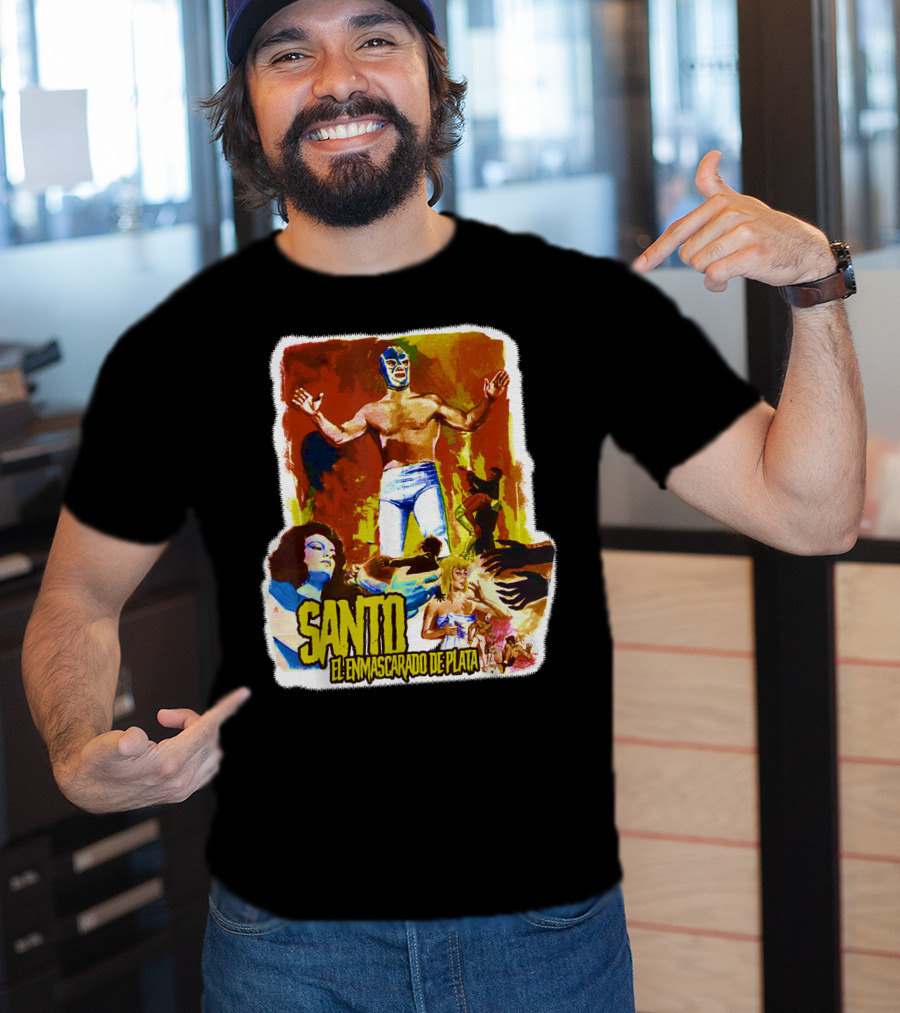 Santo El Enmascarado De Plata Classic Luchador Adventure T-Shirt
