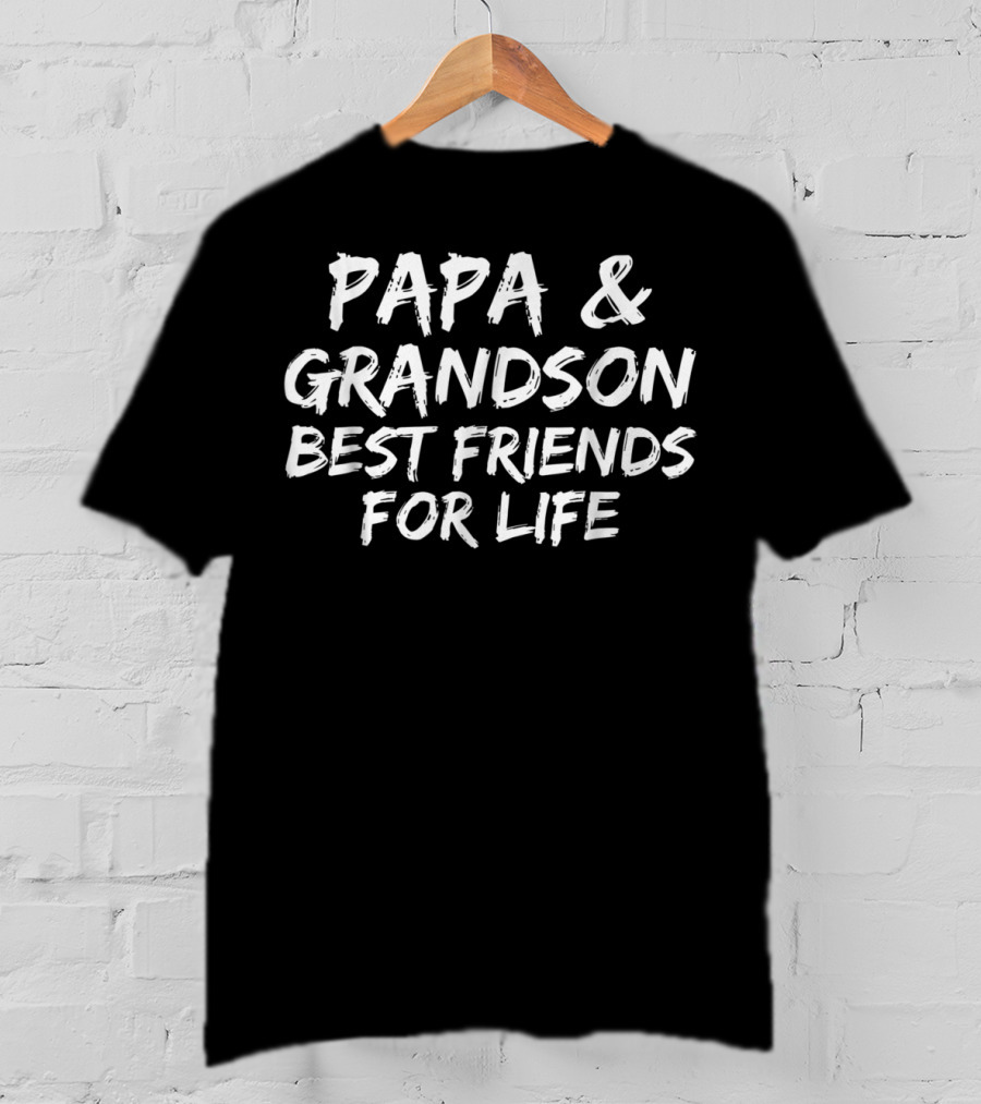 Papa And Grandson Best Friends For Life Father's Day From Grandson Fun T-Shirt
