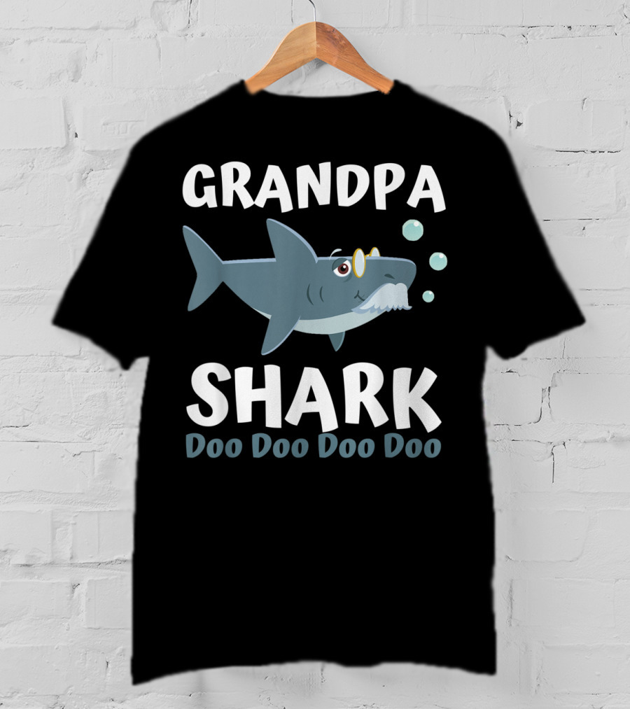 Fathers Day Grandpa Shark Doo Doo Doo Doo From Wife Kids Baby T-Shirt