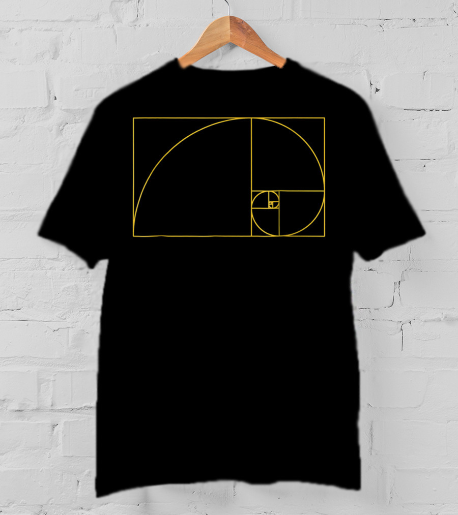 Fibonacci Golden Ratio Spiral Geometry Sequence T-Shirt
