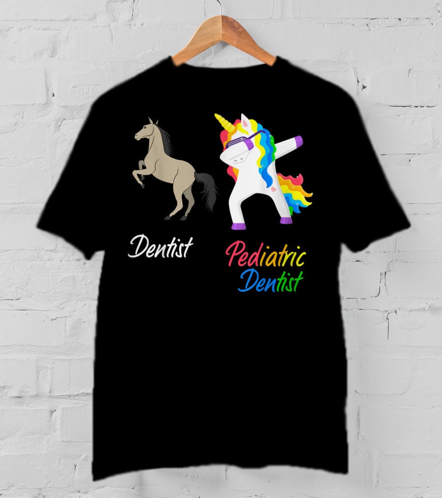 Dentist Pediatric Dentist Dabbing Unicorn T-Shirt