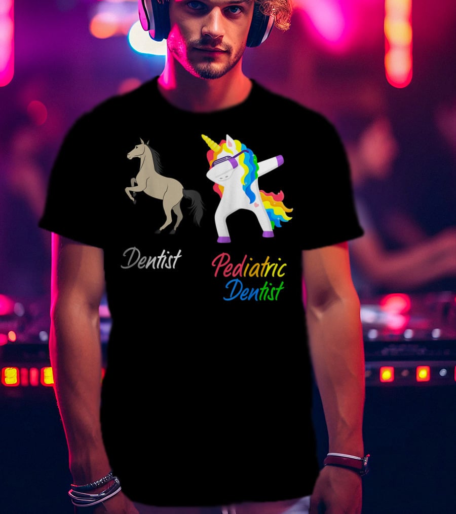 Dentist Pediatric Dentist Dabbing Unicorn T-Shirt