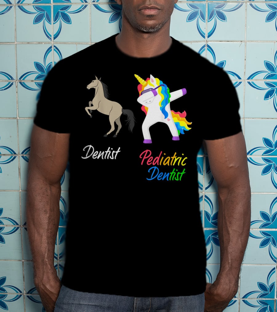 Dentist Pediatric Dentist Dabbing Unicorn T-Shirt