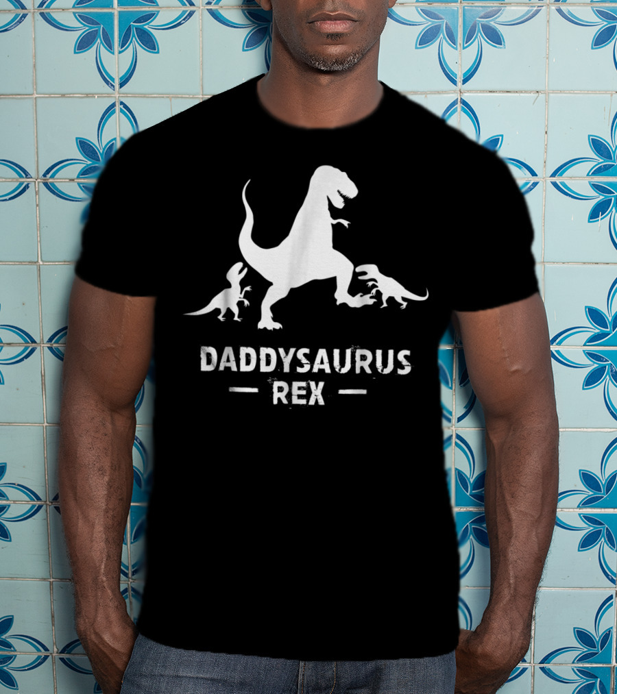 Father's Day Daddysaurus Rex With Dinosaur Family T-Shirt