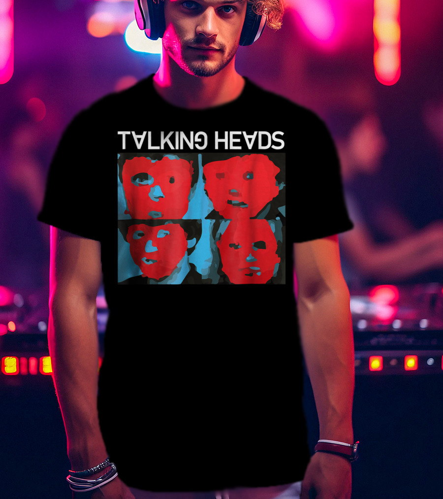 Talking Heads Psycho Killer Red Blue Mask Faces T-Shirt
