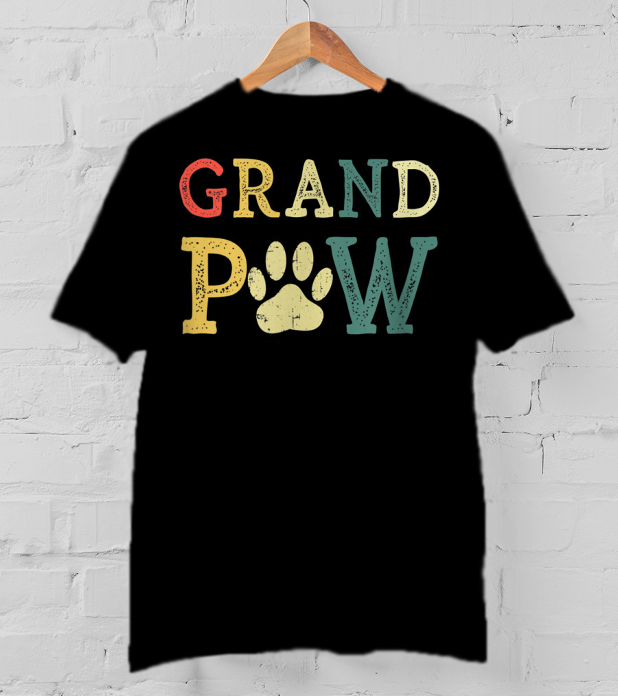 Grandpaw Dog Lover Paw Print Grandpa T-Shirt