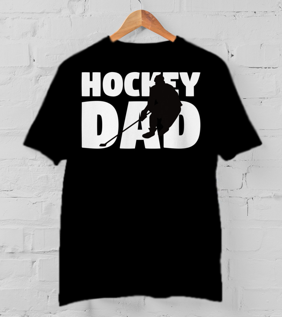 Hockey Dad Father Silhouette Hockey T-Shirt