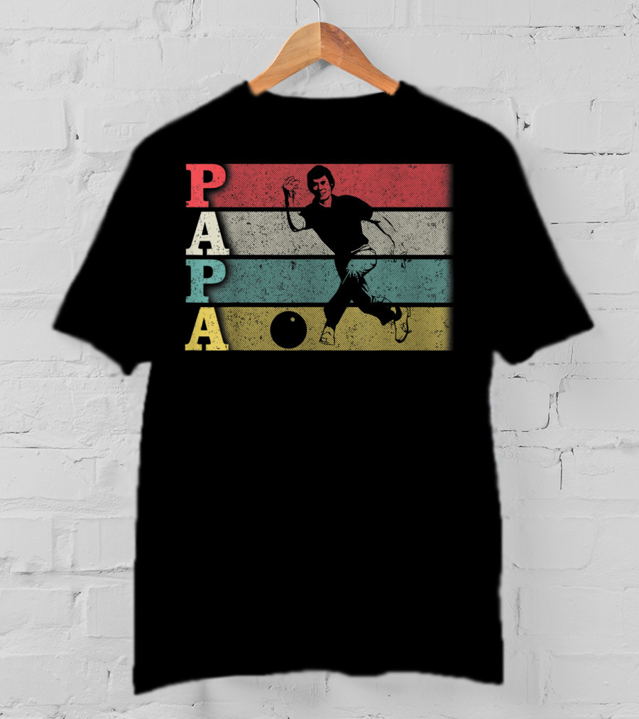 Papa Vintage Bowling Funny DadFather's T-Shirt