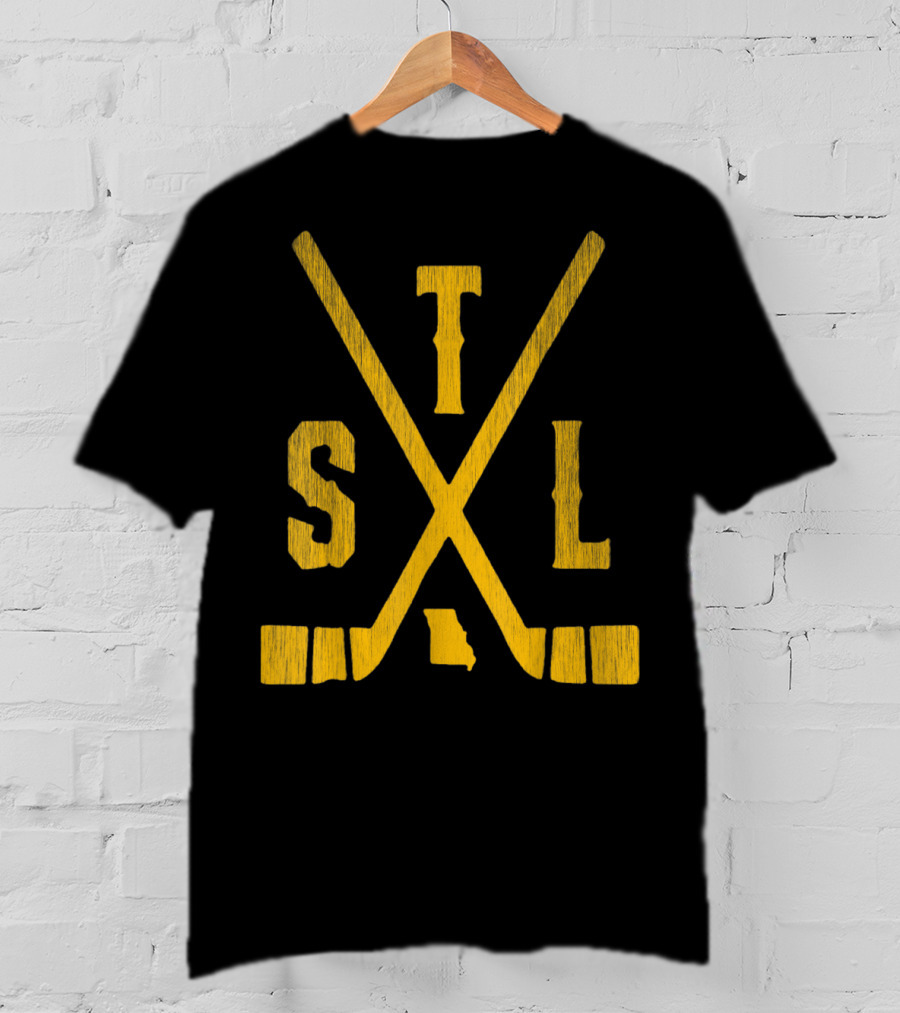 STL Ice Hockey Sticks Missouri State Outline T-Shirt