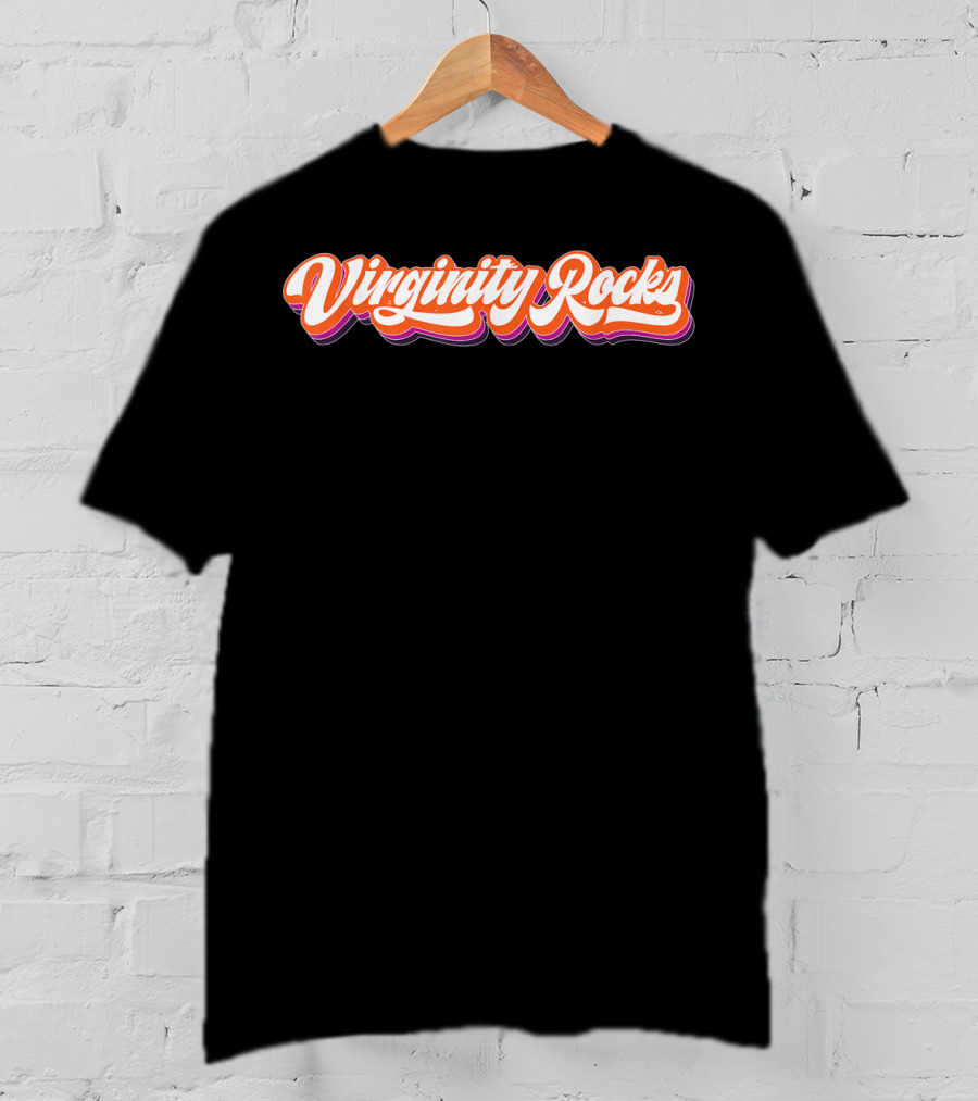 Virginity Rocks Bold Retro 70s Script T-Shirt