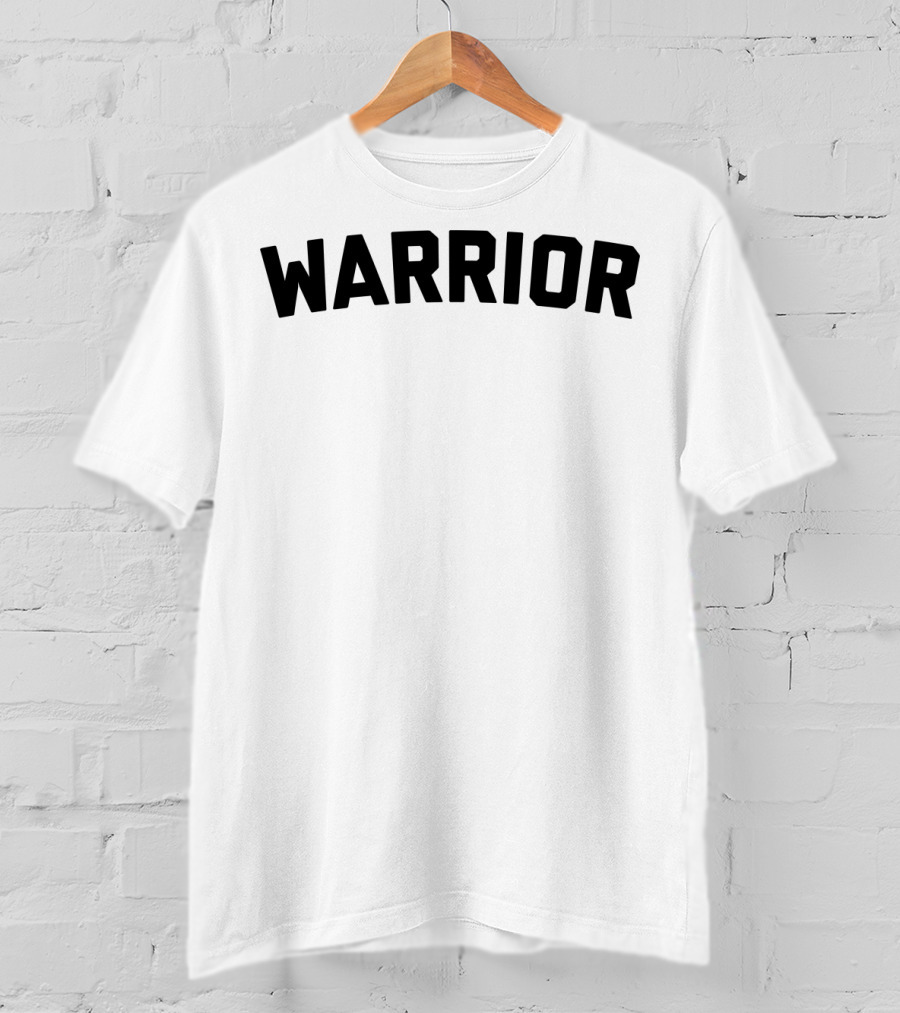 Warrior Black Bold Typography T-Shirt