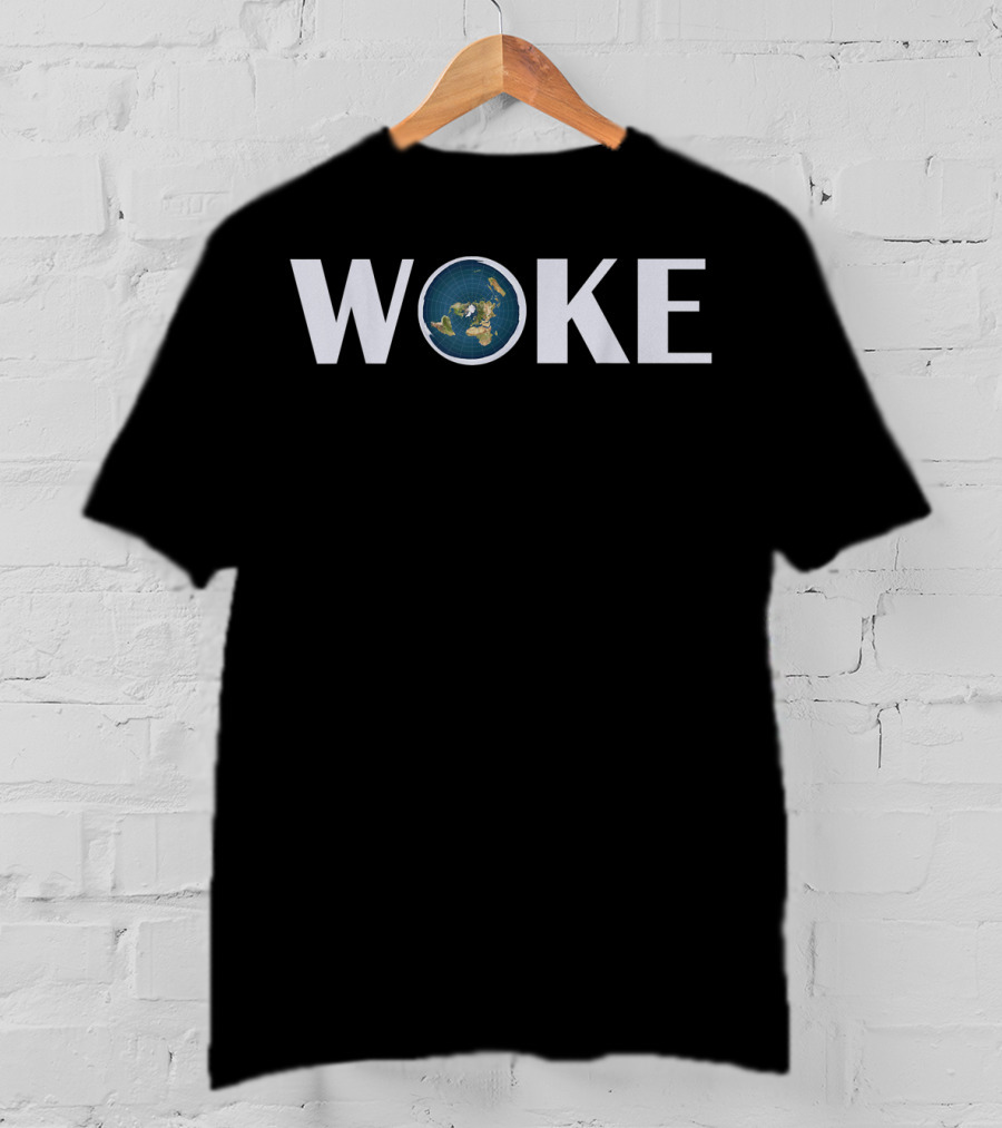 Woke Flat Earth Society Map Planet Earth T-Shirt