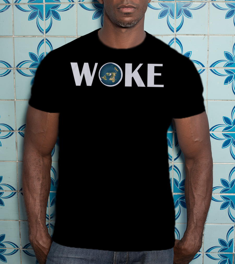 Woke Flat Earth Society Map Planet Earth T-Shirt