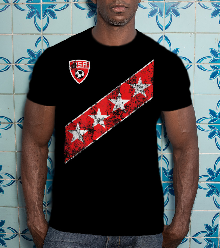 USA Soccer Stars Emblem With Red And White Stripes T-Shirt