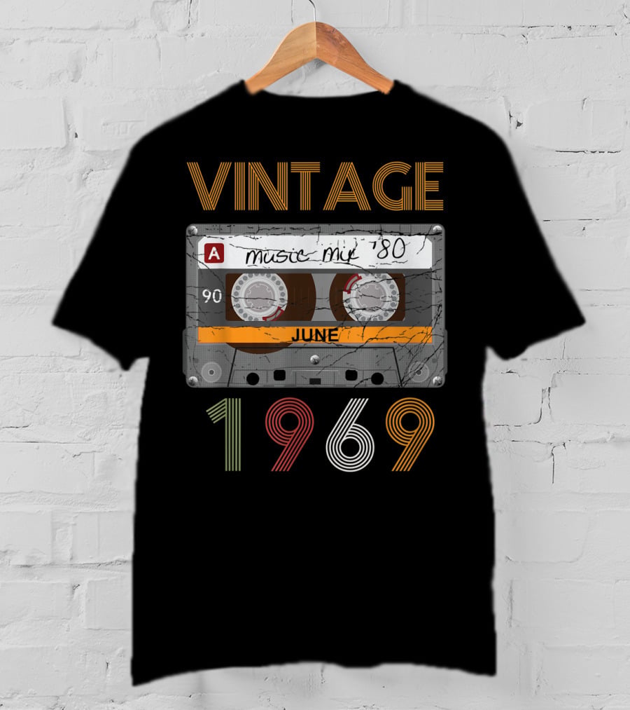 Vintage Music Mix Cassette June 1969 T-Shirt