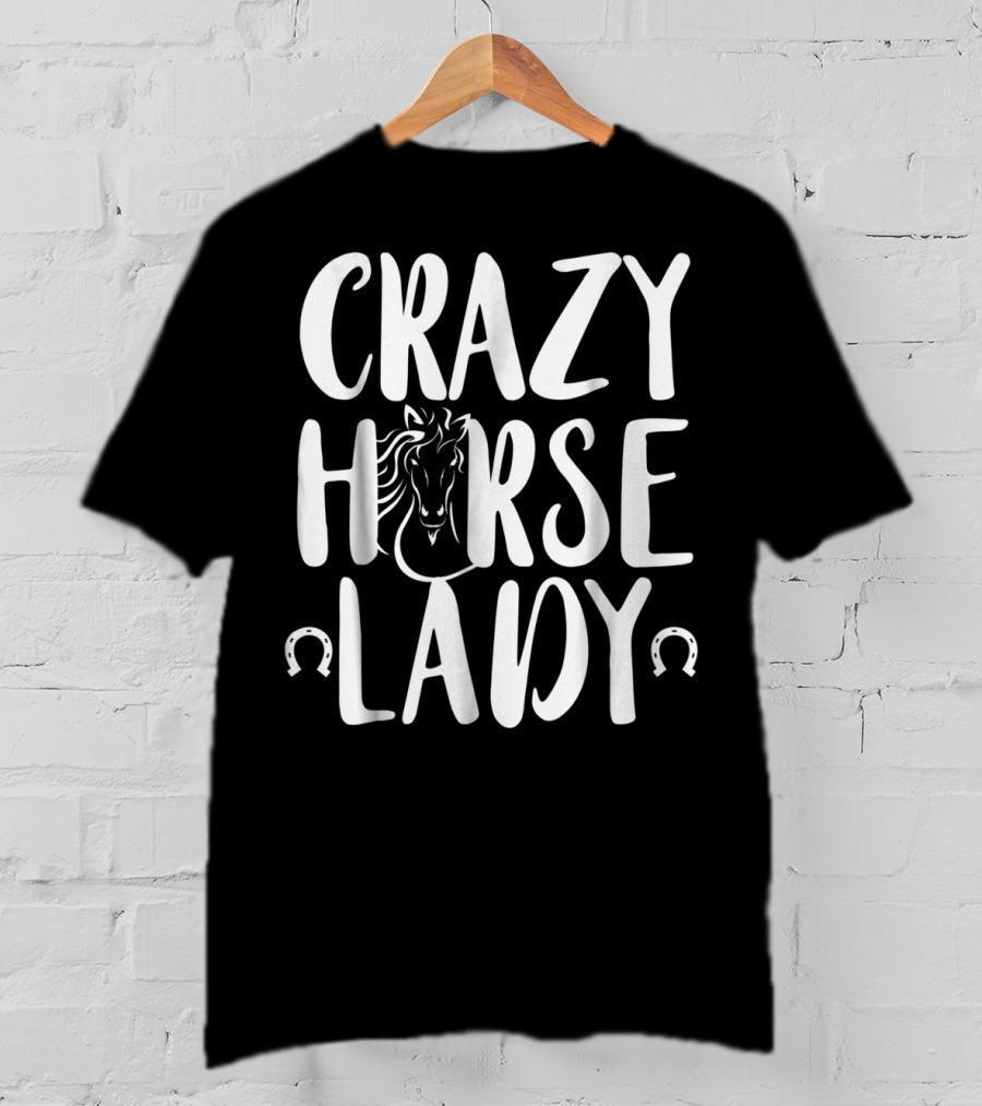 Crazy Horse Lady Horse Lovers Equestrian T-Shirt