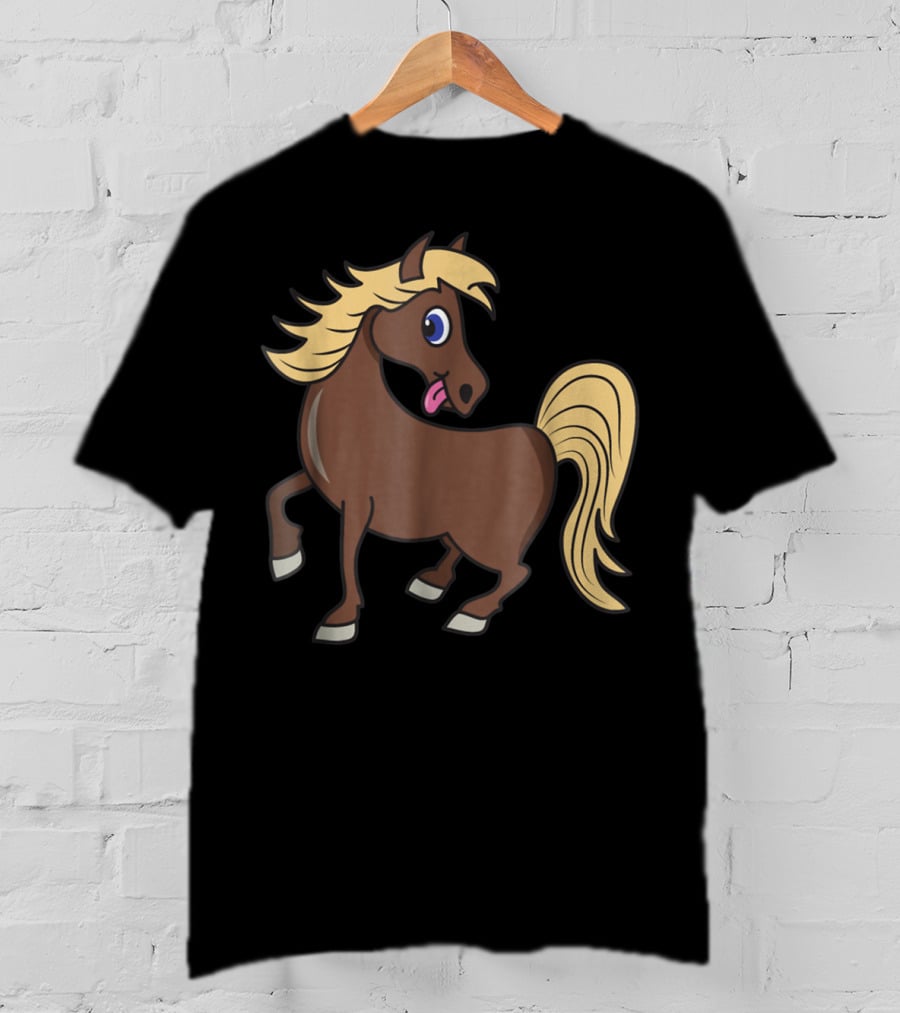 Cute Funny Brown Pony With Blonde Mane T-Shirt