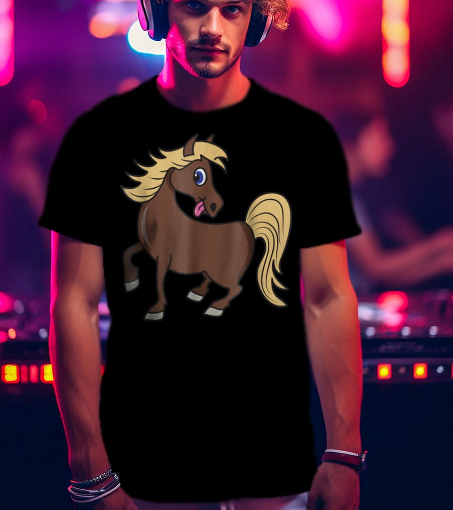 Cute Funny Brown Pony With Blonde Mane T-Shirt