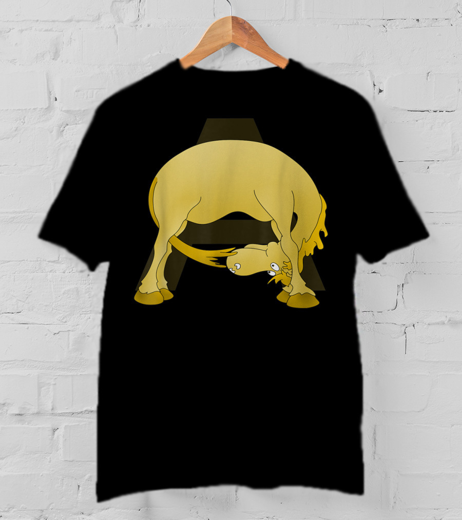 Cute Pony Monogram Cartoon Horse Letter A T-Shirt