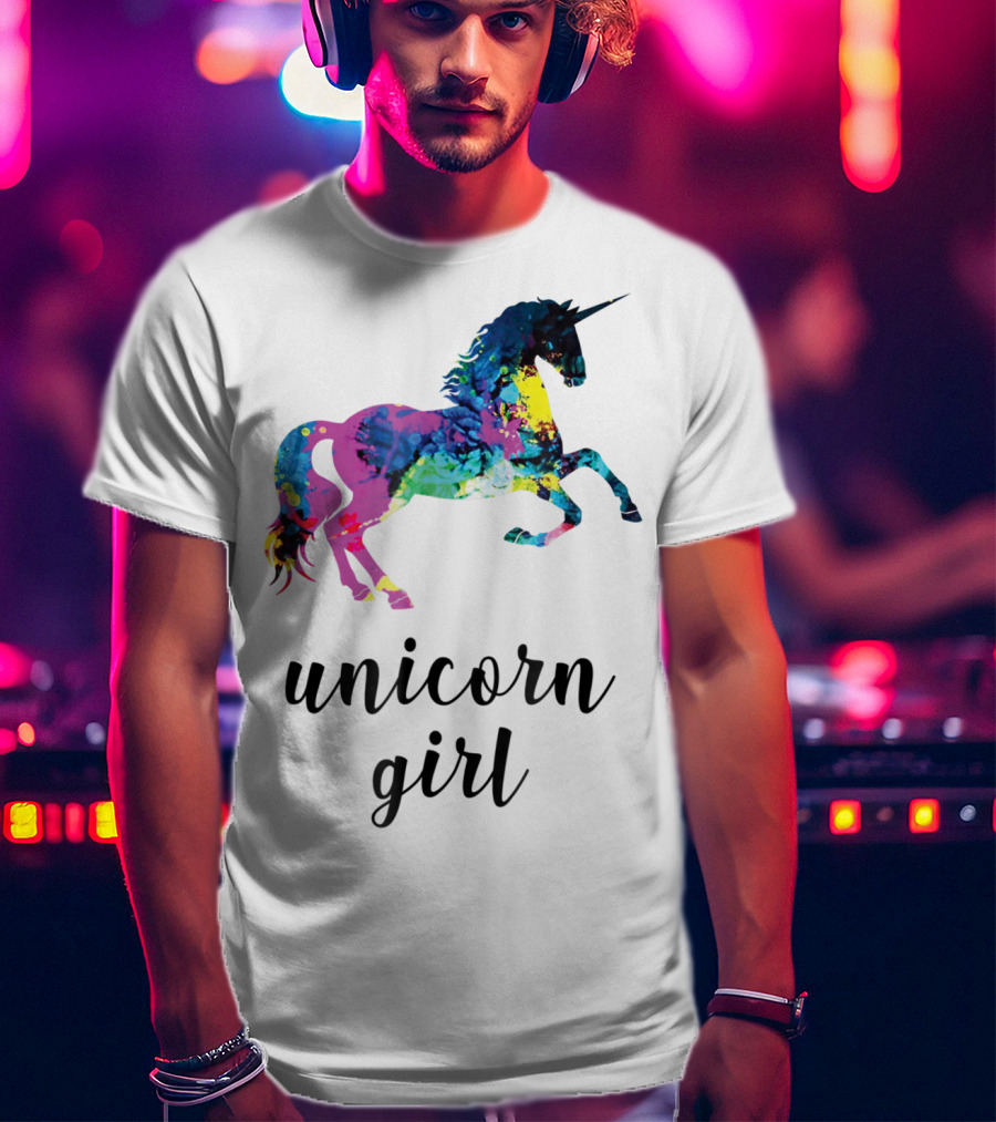 Unicorn Girl Magical Horse Girl Vibrant Colorful T-Shirt