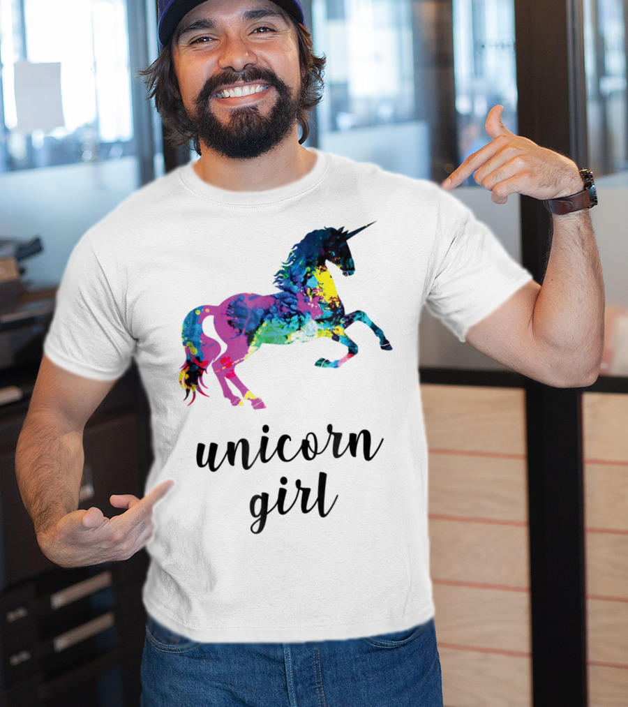 Unicorn Girl Magical Horse Girl Vibrant Colorful T-Shirt