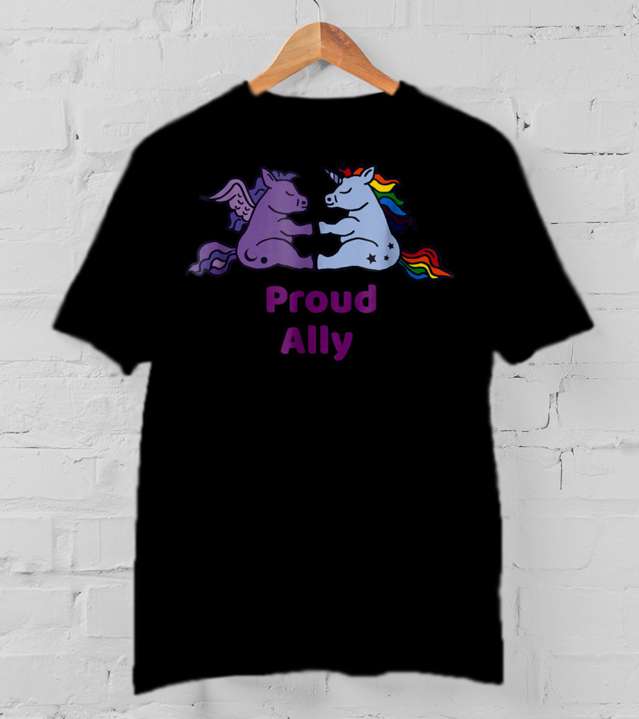 Proud Ally Cute Unicorn Winged Horse T-Shirt