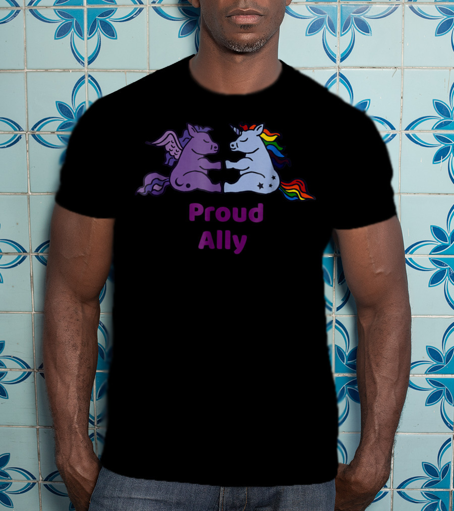 Proud Ally Cute Unicorn Winged Horse T-Shirt