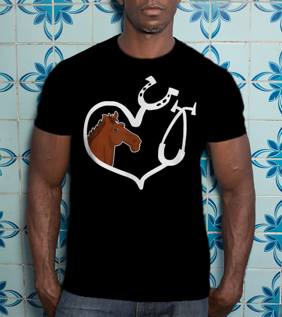 Cute Horse Heart Vet Tech QW T-Shirt