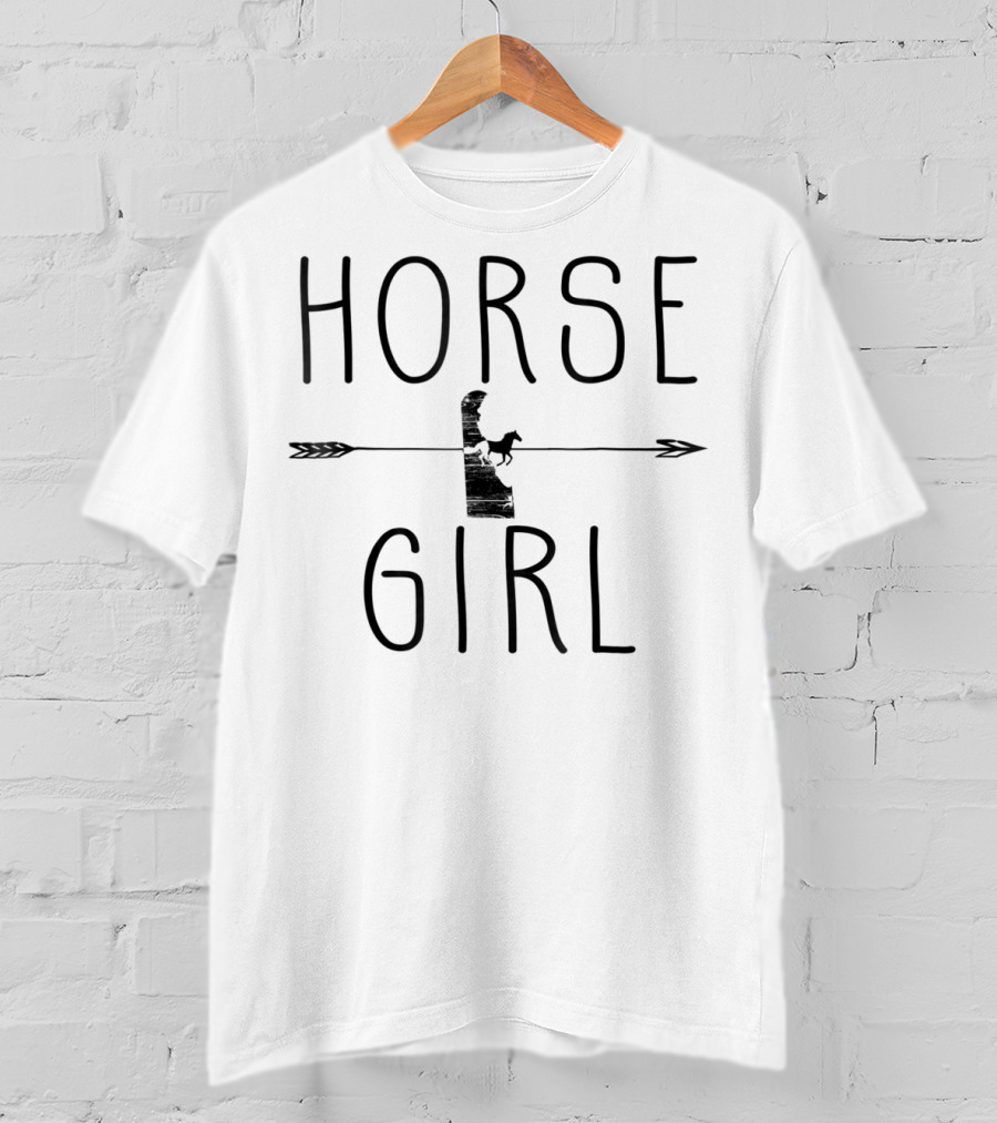 Horse Girl Delaware State Shape With Arrow And Horse T-Shirt