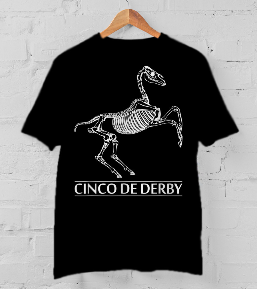 Cinco De Derby Mexican Skeleton Horse T-Shirt
