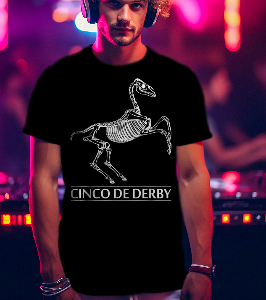 Cinco De Derby Mexican Skeleton Horse T-Shirt