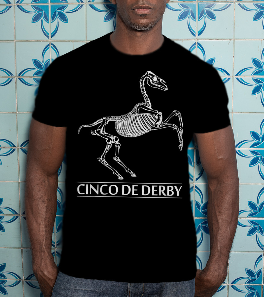 Cinco De Derby Mexican Skeleton Horse T-Shirt