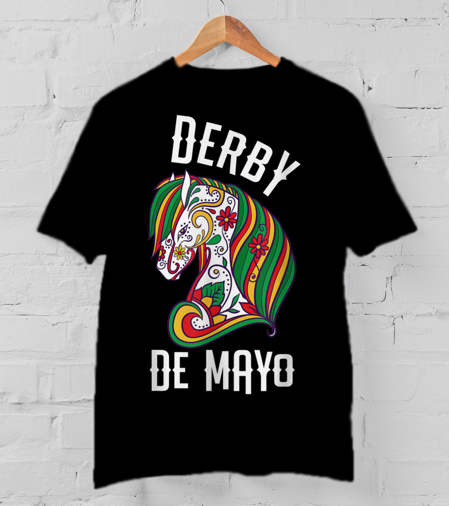 Derby De Mayo Colorful Floral Horse Art UF T-Shirt