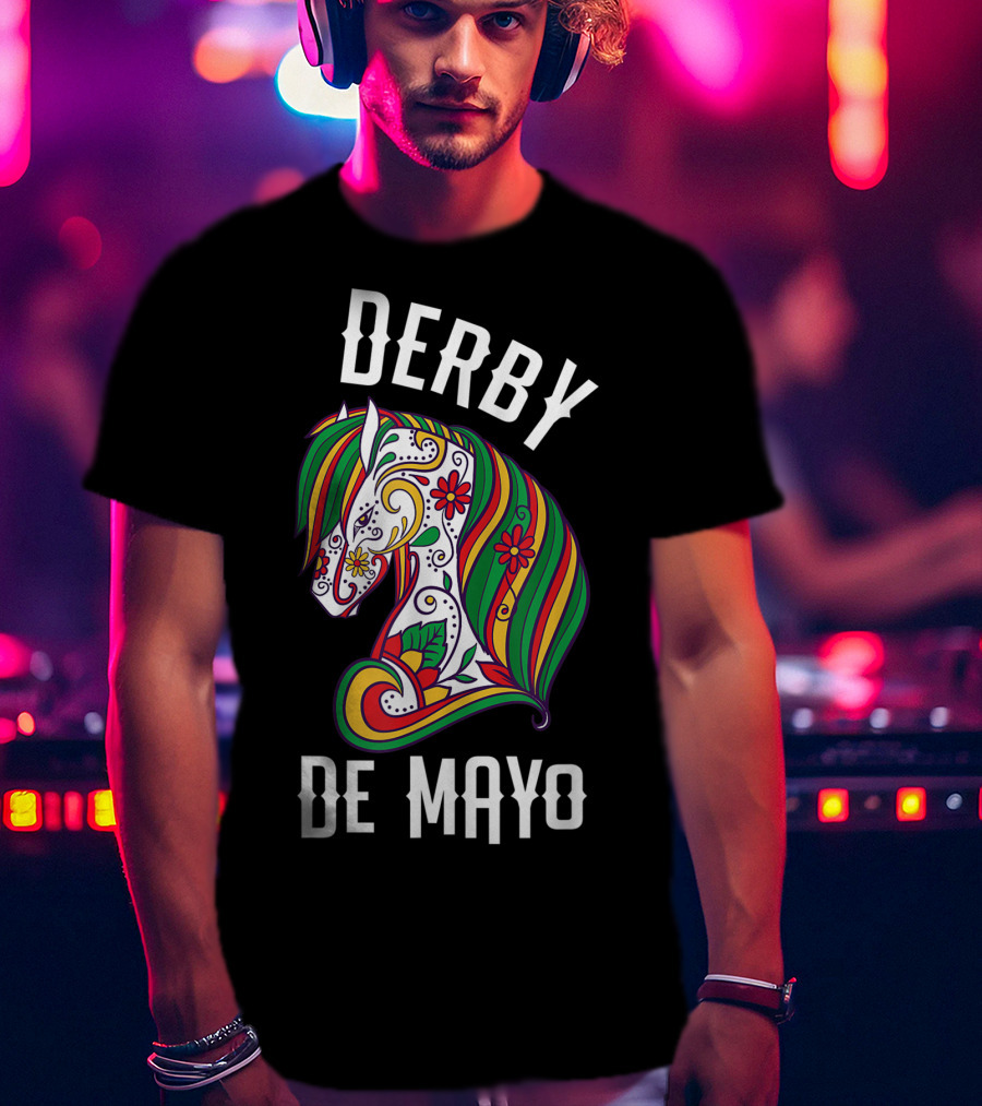 Derby De Mayo Colorful Floral Horse Art UF T-Shirt
