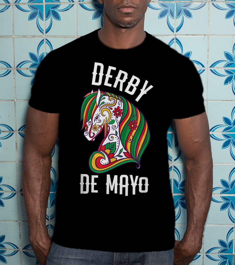 Derby De Mayo Colorful Floral Horse Art UF T-Shirt