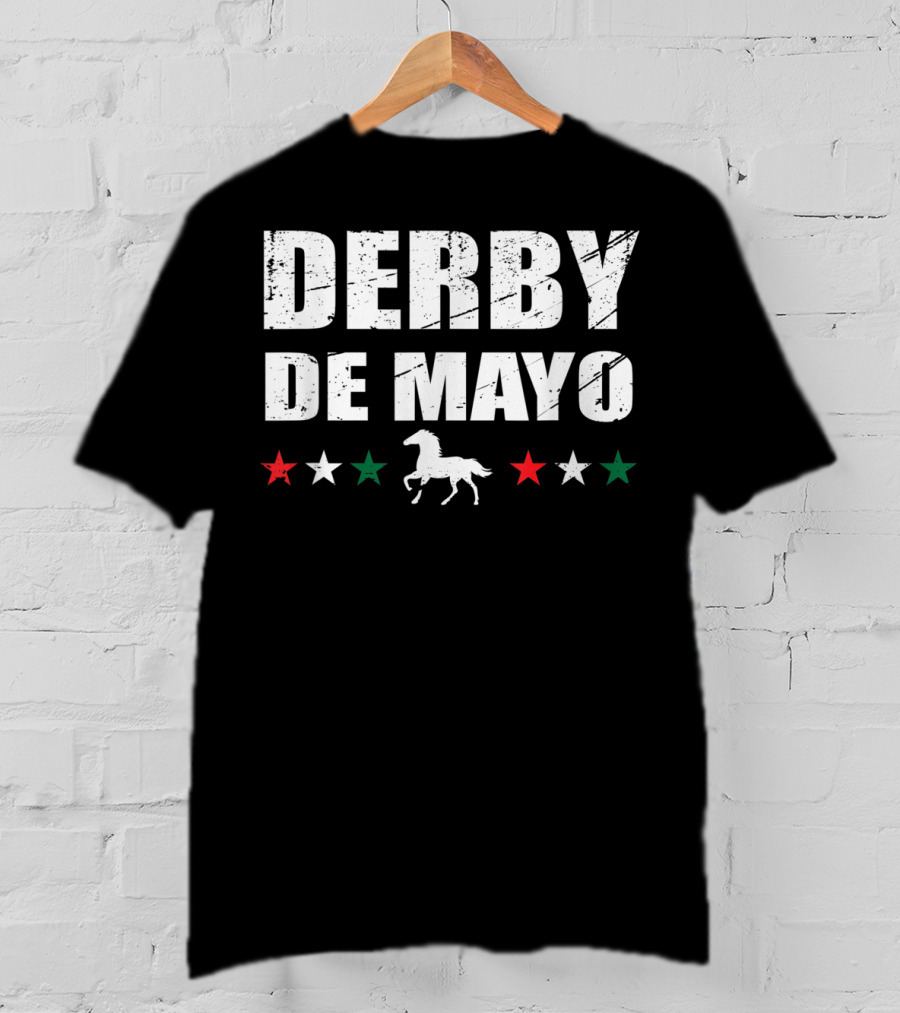 Derby De Mayo Mexican Horse Racing Equestrian Stars T-Shirt