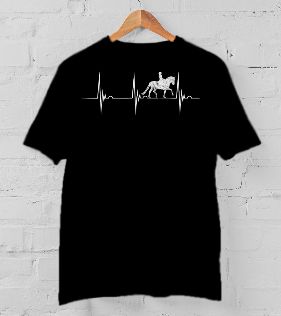 Dressage Horseback Riding Heartbeat Rider Equine T-Shirt