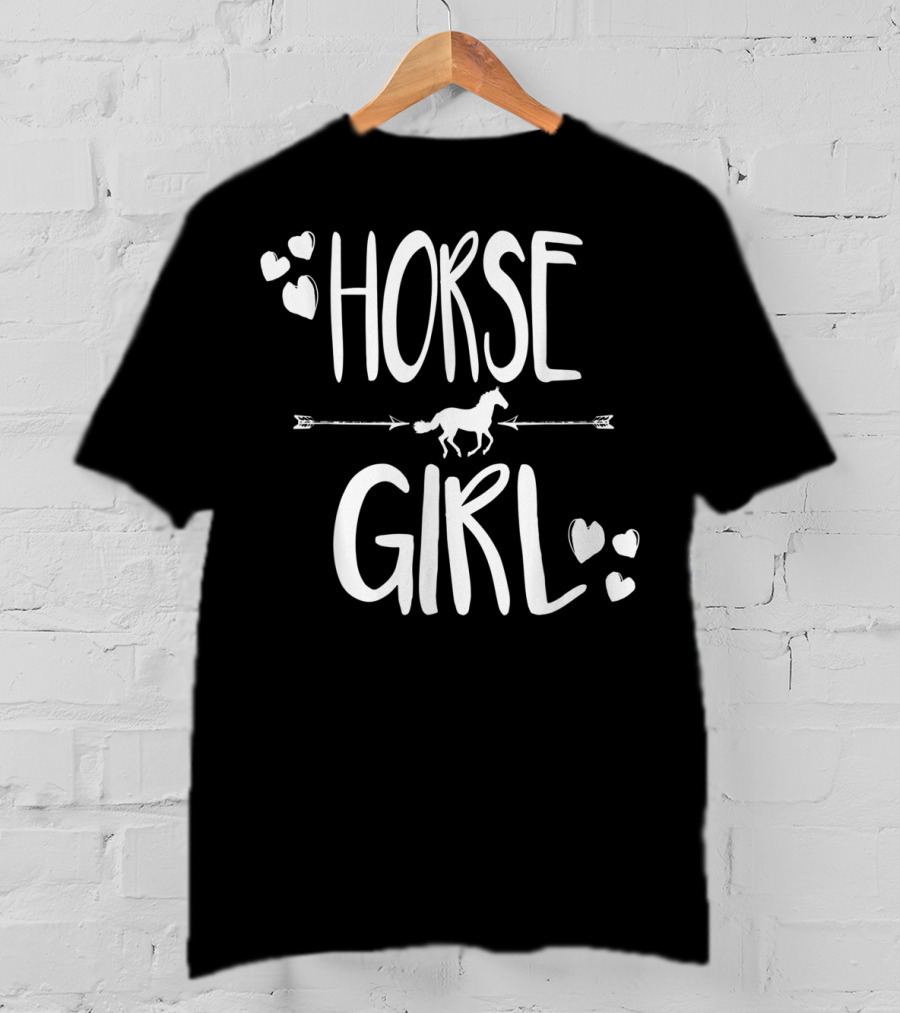 Horse Girl Equestrian Passion With Hearts And Arrow Accents T-Shirt