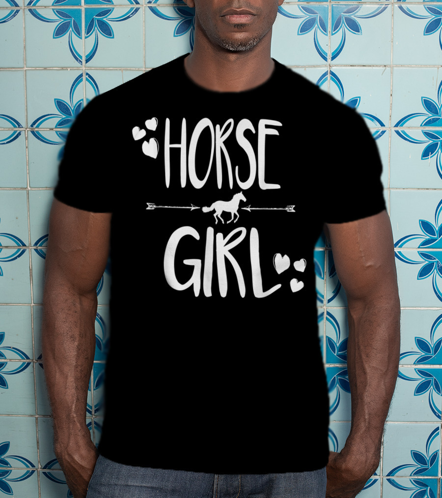 Horse Girl Equestrian Passion With Hearts And Arrow Accents T-Shirt