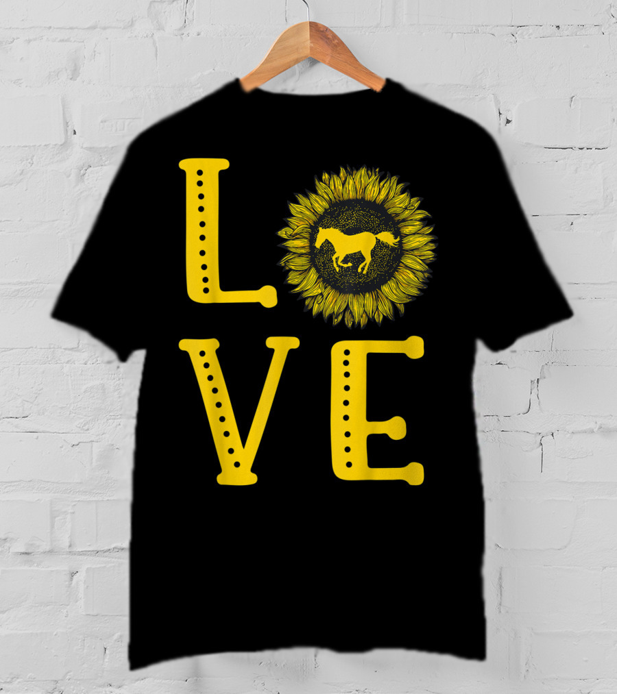 Love Sunflower Horse Lovers Cute Horse Girl T-Shirt