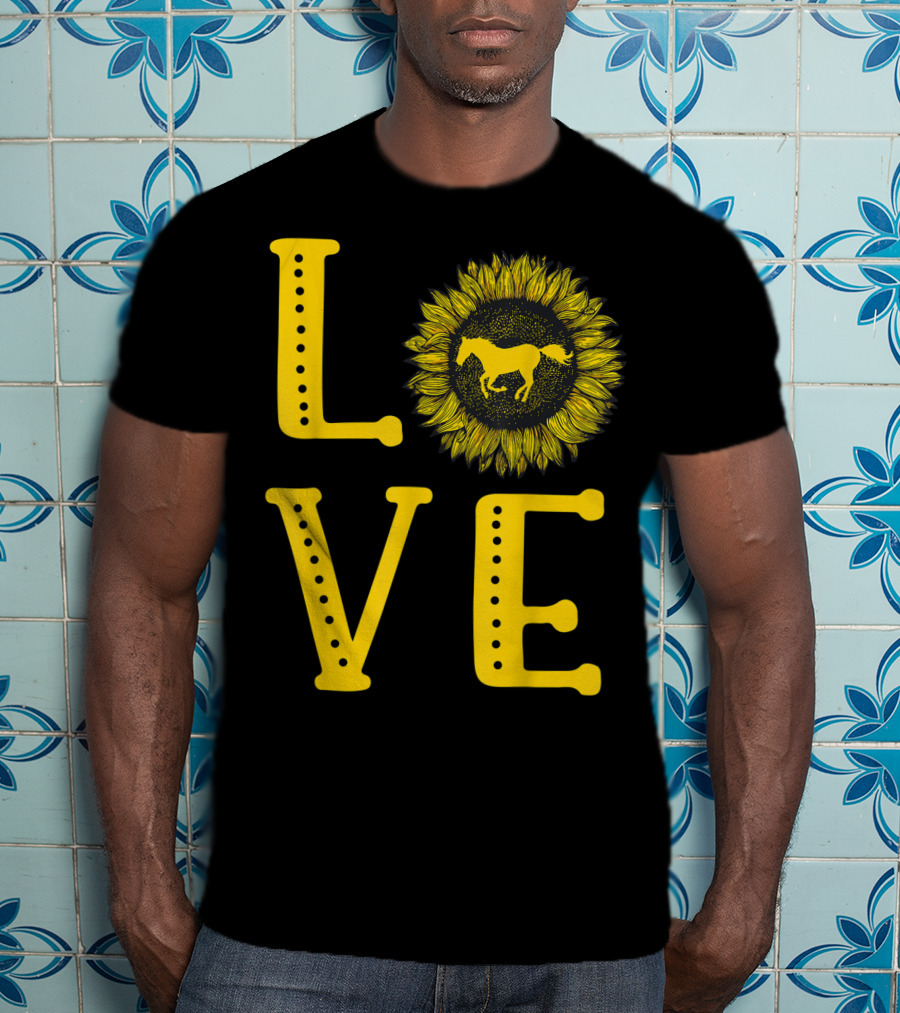 Love Sunflower Horse Lovers Cute Horse Girl T-Shirt