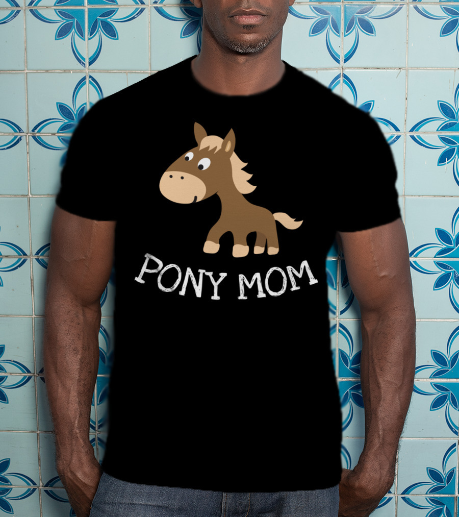 Pony Mom Cute Cartoon Horse Lovers T-Shirt
