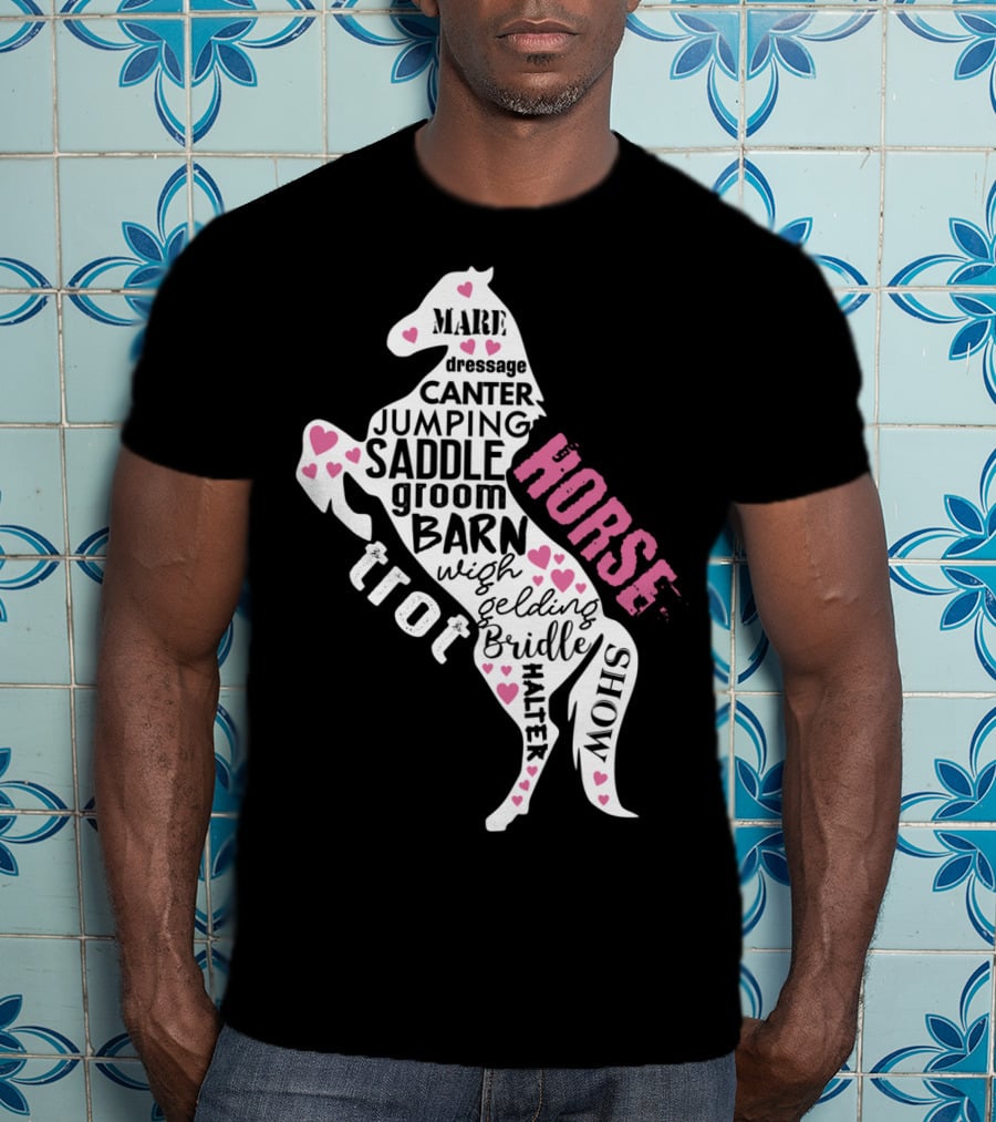 Dancing Horse Riding Girls Equestrian Mare Dressage Canter Jumping Saddle Barn Horse Show T-Shirt