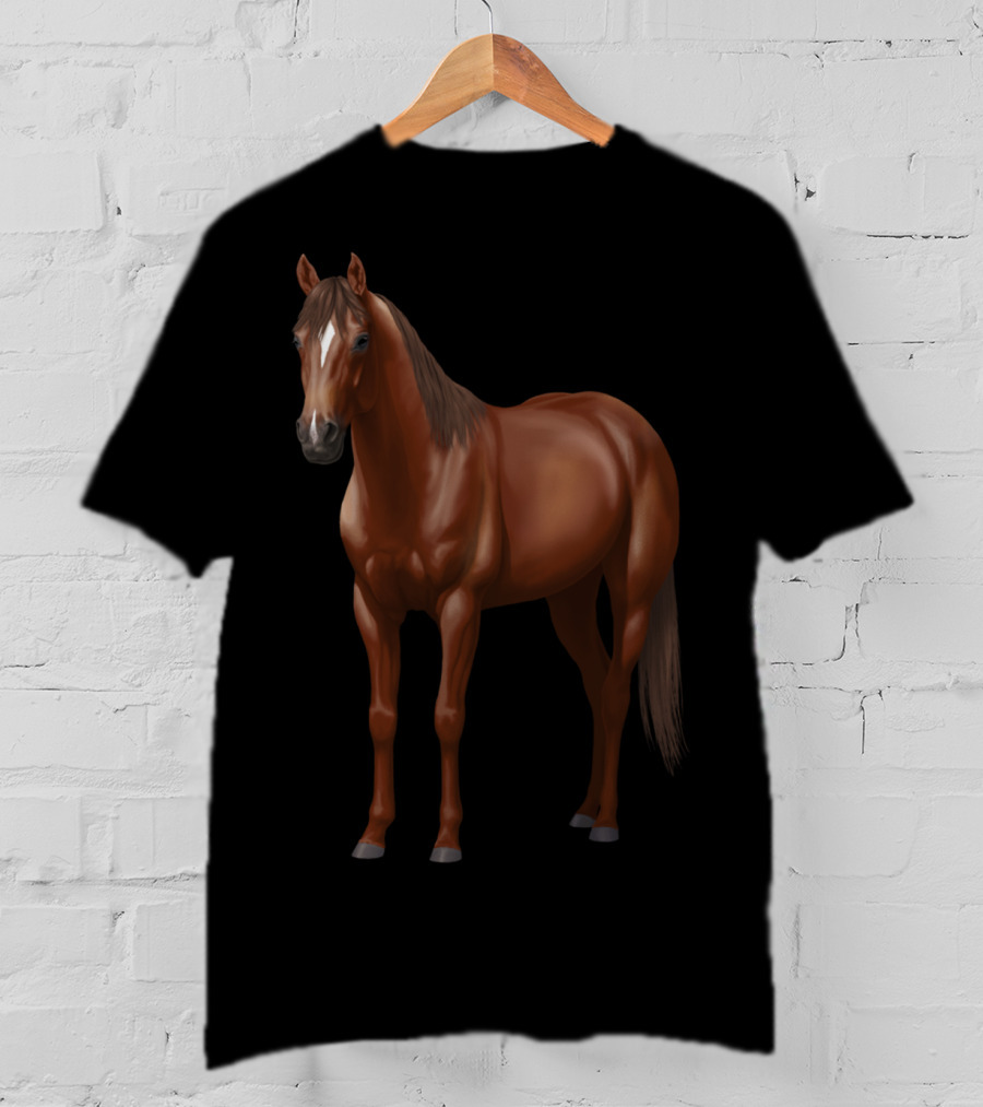 Dark Sorrel Chestnut Quarter Horse Stallion Majestic T-Shirt