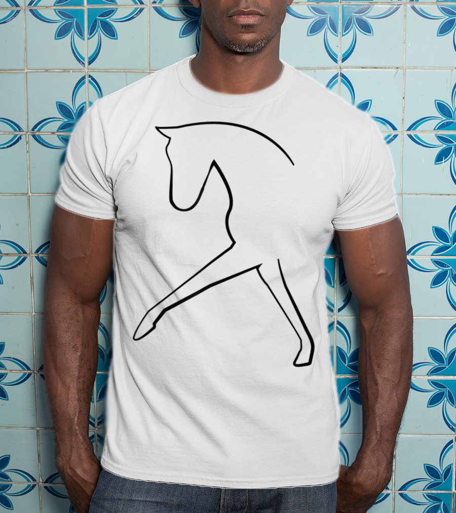 Dressage Illustrated Horse Silhouette In Motion T-Shirt