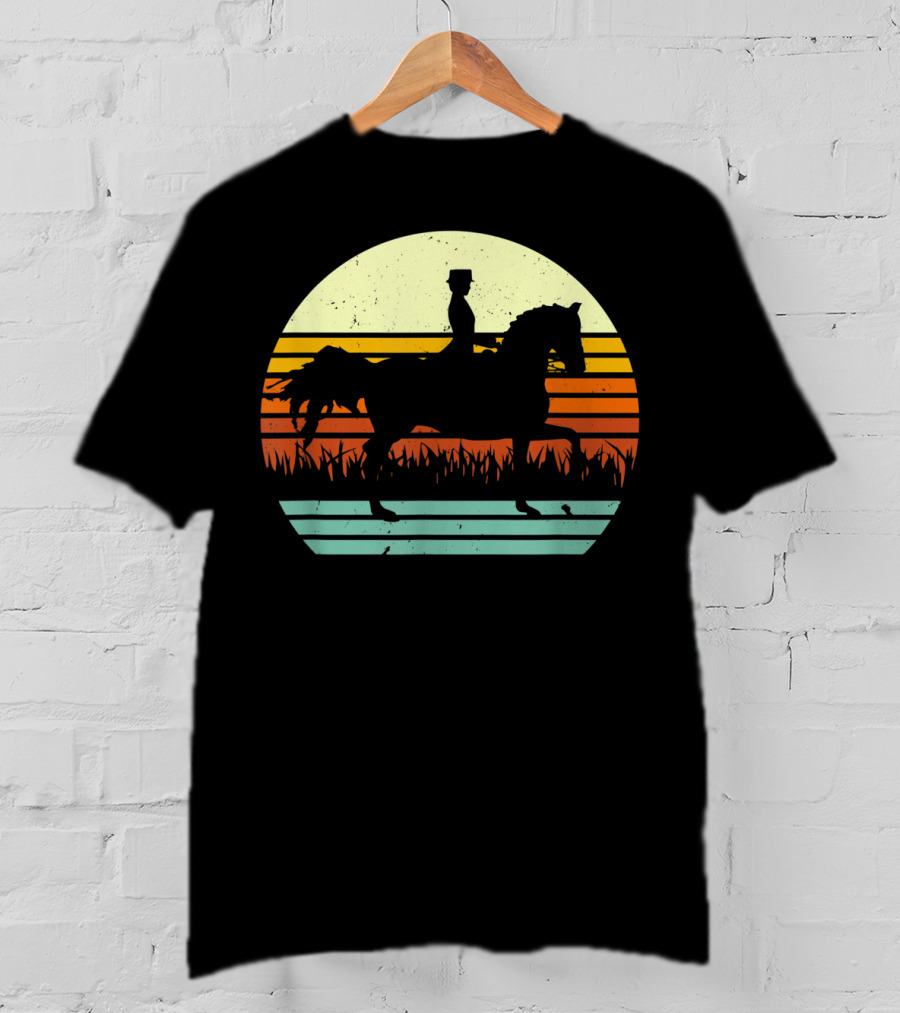 Dressage Rider Style Horse Sunset T-Shirt
